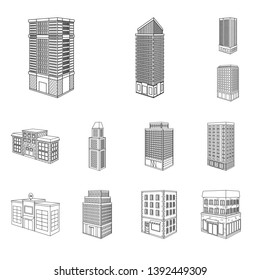 Isolated object of home and apartment logo. Collection of home and modern stock vector illustration.