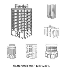 Isolated object of home and apartment sign. Set of home and modern vector icon for stock.