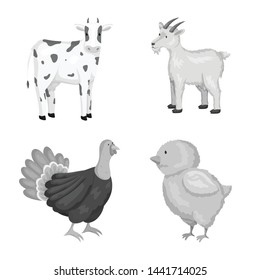 Isolated object of homestead and agriculture icon. Collection of homestead and kitchen stock vector illustration.