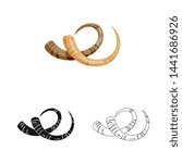 Isolated object of horn and tusk icon. Collection of horn and ancient stock symbol for web.
