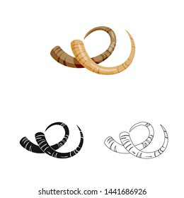 Isolated object of horn and tusk icon. Collection of horn and ancient stock symbol for web.