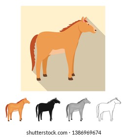 Isolated object of horse and animal symbol. Set of horse and rearing  stock vector illustration.