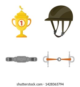 Isolated object of horseback and equestrian icon. Collection of horseback and horse vector icon for stock.