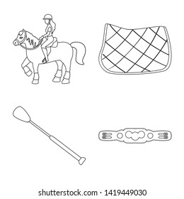 Isolated object of horseback and equestrian logo. Set of horseback and horse  stock vector illustration.