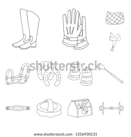 Isolated object of horseback and equestrian sign. Collection of horseback and horse  stock symbol for web.