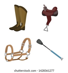 Isolated object of horseback and equestrian symbol. Collection of horseback and horse vector icon for stock.