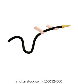 Isolated object of hose and spraying sign. Collection of hose and fireman stock vector illustration.