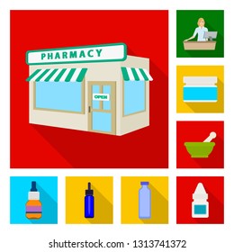 Isolated object of hospital and help icon. Set of hospital and healthcare stock symbol for web.