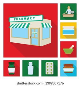 Isolated object of hospital and help icon. Collection of hospital and healthcare stock vector illustration.