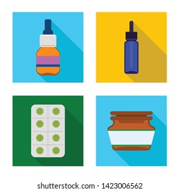 Isolated object of hospital and help icon. Collection of hospital and healthcare stock vector illustration.