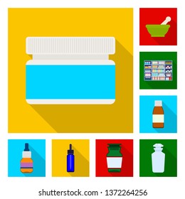 Isolated object of hospital and help logo. Set of hospital and healthcare stock symbol for web.
