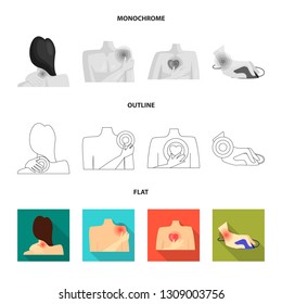 Isolated object of hospital and rendering icon. Set of hospital and help stock vector illustration.