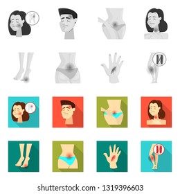 Isolated object of hospital and rendering icon. Set of hospital and help stock vector illustration.
