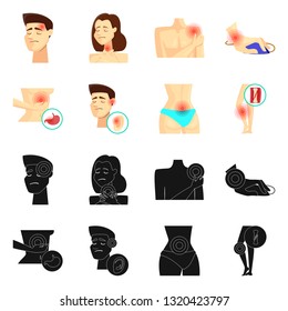 Isolated object of hospital and rendering icon. Collection of hospital and help stock symbol for web.