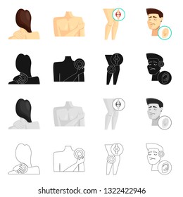 Isolated object of hospital and rendering icon. Collection of hospital and help stock vector illustration.