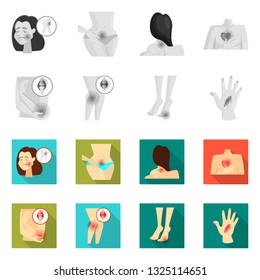 Isolated object of hospital and rendering icon. Collection of hospital and help stock vector illustration.
