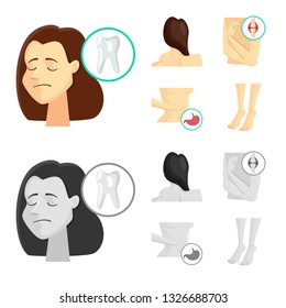 Isolated object of hospital and rendering icon. Collection of hospital and help vector icon for stock.