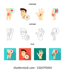 Isolated object of hospital and rendering icon. Set of hospital and help vector icon for stock.