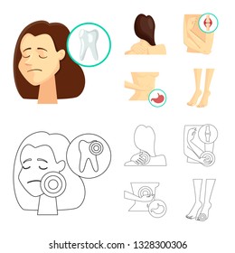 Isolated object of hospital and rendering icon. Set of hospital and help vector icon for stock.