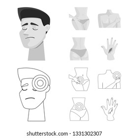Isolated object of hospital and rendering icon. Set of hospital and help vector icon for stock.