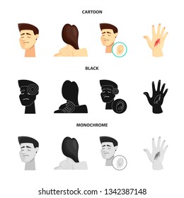 Isolated object of hospital and rendering icon. Collection of hospital and help stock vector illustration.