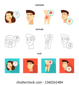 Isolated object of hospital and rendering icon. Collection of hospital and help stock vector illustration.