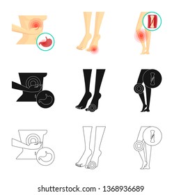 Isolated object of hospital and rendering icon. Set of hospital and help stock vector illustration.