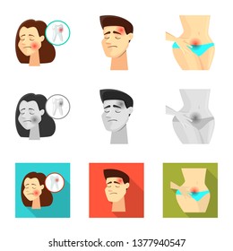 Isolated object of hospital and rendering icon. Set of hospital and help vector icon for stock.