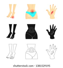 Isolated object of hospital and rendering icon. Collection of hospital and help vector icon for stock.