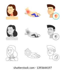 Isolated object of hospital and rendering icon. Set of hospital and help stock symbol for web.