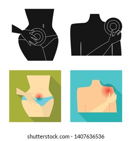 Isolated object of hospital and rendering icon. Set of hospital and help stock symbol for web.