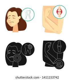 Isolated object of hospital and rendering icon. Set of hospital and help vector icon for stock.
