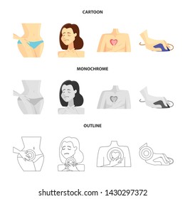 Isolated object of hospital and rendering icon. Collection of hospital and help stock symbol for web.