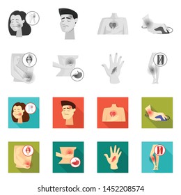 Isolated object of hospital and rendering icon. Collection of hospital and help stock symbol for web.