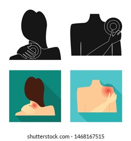 Isolated object of hospital and rendering icon. Set of hospital and help stock vector illustration.