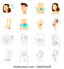 Isolated object of hospital and rendering logo. Set of hospital and help stock vector illustration.