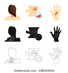 Isolated object of hospital and rendering logo. Set of hospital and help stock vector illustration.