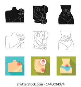Isolated object of hospital and rendering logo. Set of hospital and help stock vector illustration.