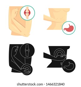 Isolated object of hospital and rendering logo. Collection of hospital and help vector icon for stock.