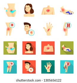 Isolated object of hospital and rendering sign. Collection of hospital and help vector icon for stock.