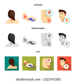 Isolated object of hospital and rendering sign. Set of hospital and help vector icon for stock.