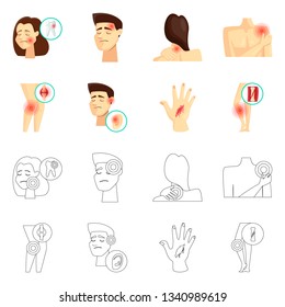 Isolated object of hospital and rendering sign. Set of hospital and help stock vector illustration.
