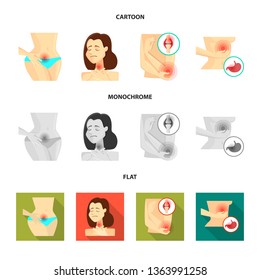 Isolated object of hospital and rendering sign. Collection of hospital and help stock vector illustration.