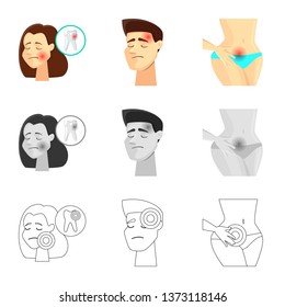 Isolated object of hospital and rendering sign. Set of hospital and help vector icon for stock.