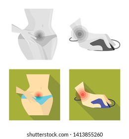 Isolated object of hospital and rendering sign. Collection of hospital and help stock vector illustration.