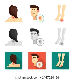 Isolated object of hospital and rendering sign. Collection of hospital and help stock vector illustration.