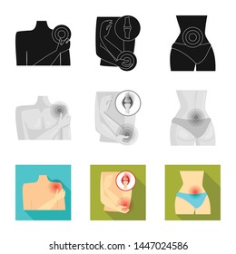 Isolated object of hospital and rendering sign. Collection of hospital and help vector icon for stock.