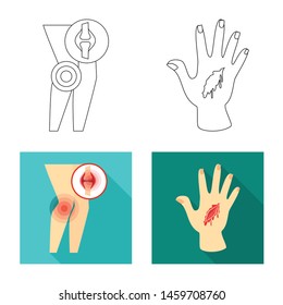Isolated object of hospital and rendering sign. Collection of hospital and help stock symbol for web.