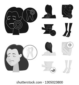 Isolated object of hospital and rendering symbol. Set of hospital and help vector icon for stock.