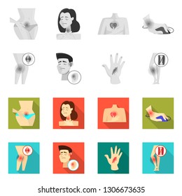 Isolated object of hospital and rendering symbol. Collection of hospital and help stock symbol for web.